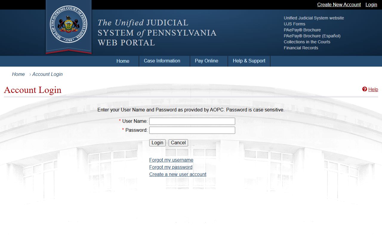 Chester County criminal court records filed through PACFile on the UJS Web Portal