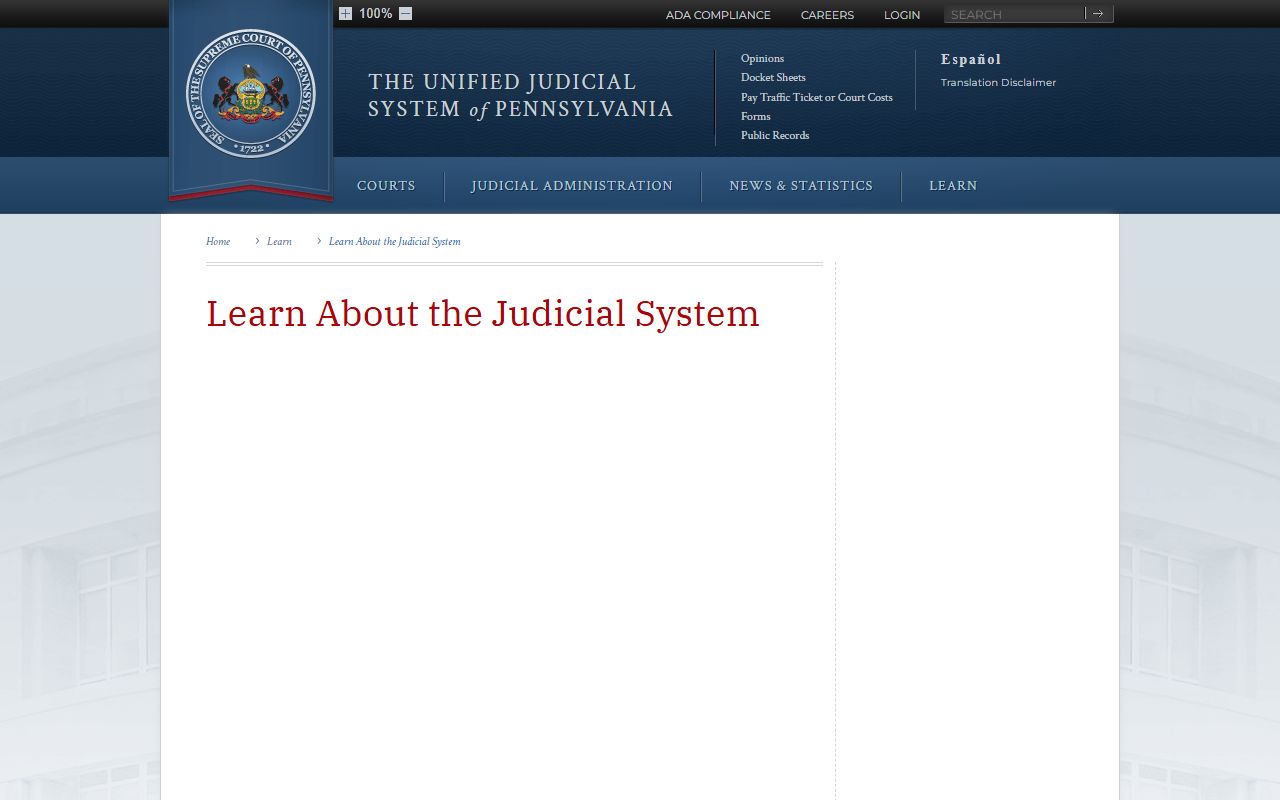 Chester County court records and the Pennsylvania judicial system structure