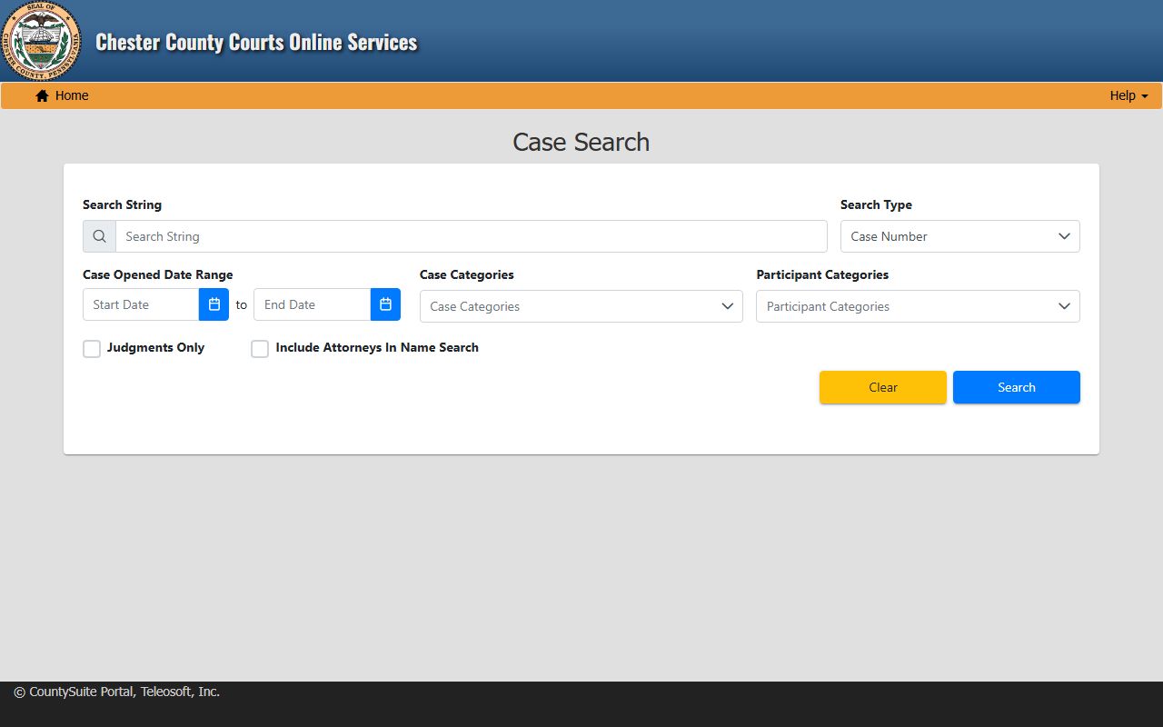 Chester County probate records search on the Register of Wills public case portal